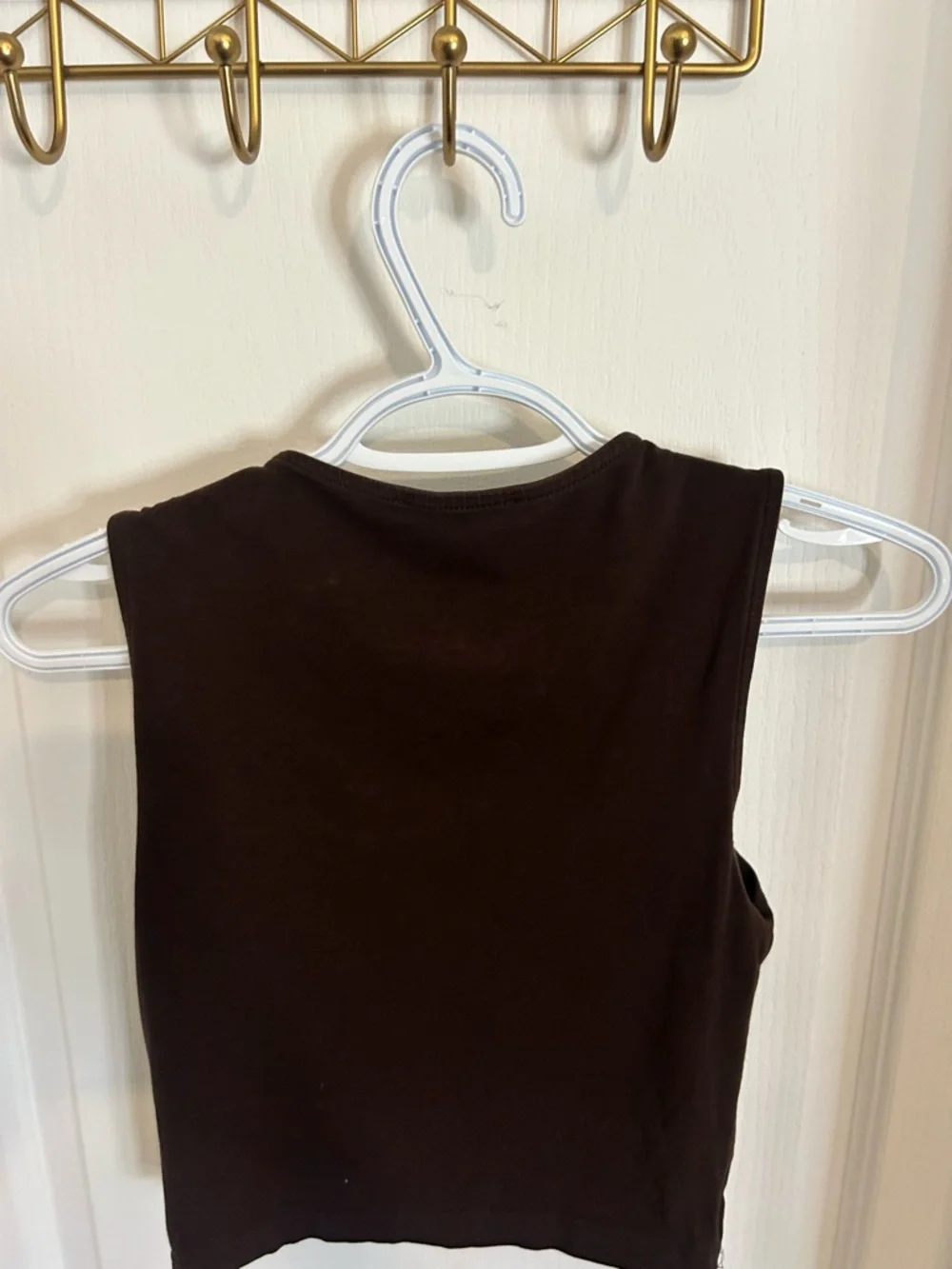 Zara Brown Sleeveless Cropped Tank Top - Picture 4 of 4